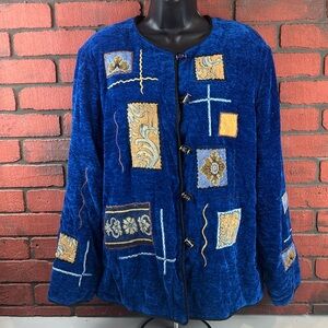 Indigo Moon Woman's Large Chenille Jacket – Vintage‎ Grannycore Chic